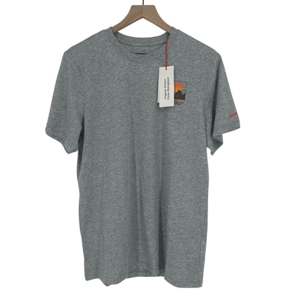 Merrell Mono Mountain T-Shirt Tee Mens Medium Gray Heather Organic Cotton NWT‎
